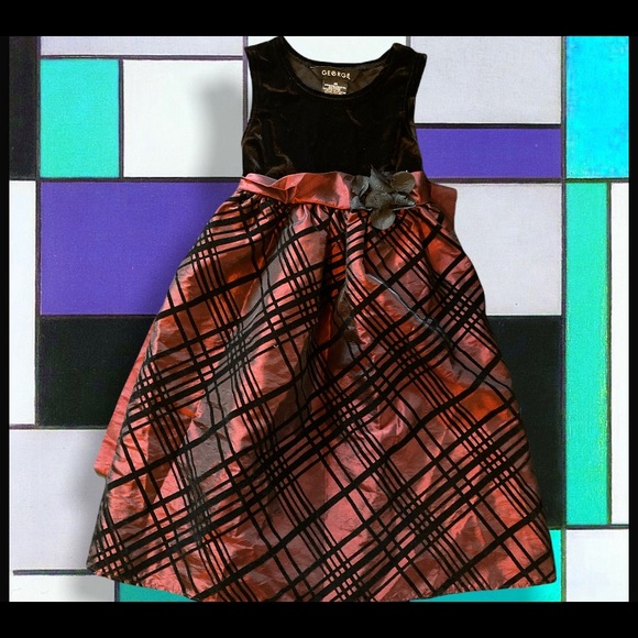 GEORGE Black & Burgundy Color Pattern Dress/Evening Gown - Picture 3 of 6